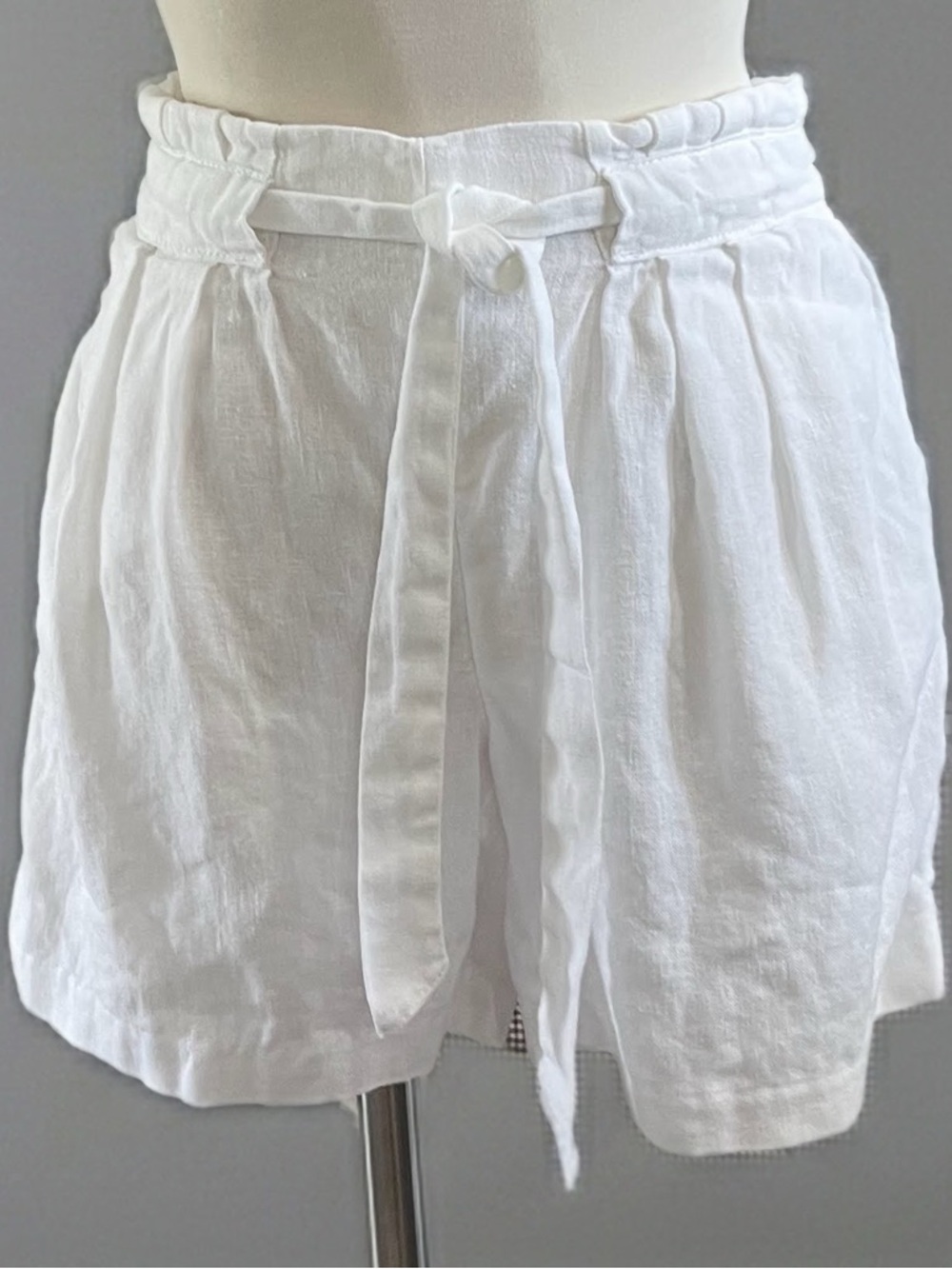 Lilly Pulitzer White High-Waist 100% Linen Tie Shorts Sz S